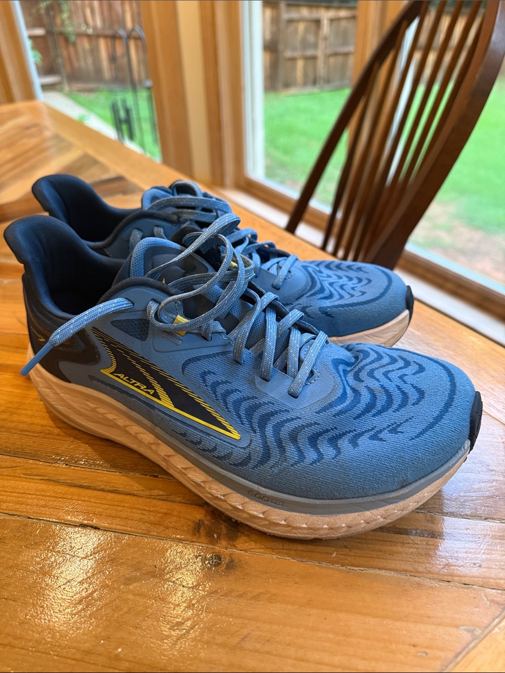 Altra Men's Blue Athletic Running Shoes with Yellow Trim